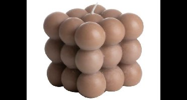 Gusta Kaars cube bruin 8,5 x 8 cm