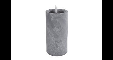 Kaars Ivar L 1-pit betonkleur LED/kunststof 2xAA excl. batterij 7,5x7,5x17,5cm