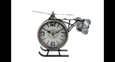 Klok Helikopter messing metaal 1xAAex 23x13,5x18,5cm