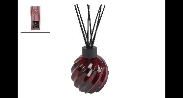 Diffuserset "Aroma Art" orange bergamot 800ml burgundy red glas 12x12x39cm