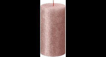 Bolsius shimmer rustiekkaars 130/68 roze