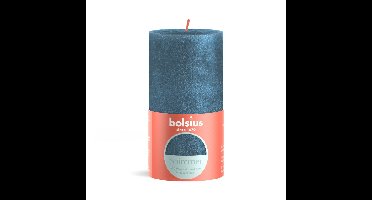 Bolsius shimmer rustieke stompkaars 130/68 blue
