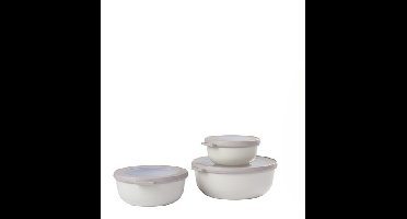 Set van 3 Mepal multikommen rond Cirqula nordic white 350 ml + 750 ml + 1250 ml