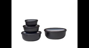 Set van 4 Mepal multikommen rond Cirqula nordic black 350 ml + 750 ml + 1250 ml + 2250 ml