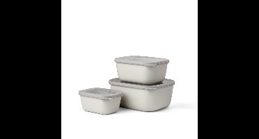 Set van 3 Mepal multikommen rechthoekig Cirqula nordic white 750 ml + 1500 ml + 3000 ml