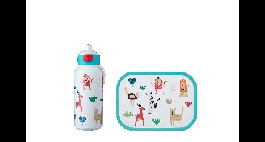 2-delige Mepal lunchset campus animal friends lunchbox + drinkfles pop-up