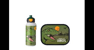 2-delige Mepal lunchset campus dino lunchbox + drinkfles pop-up