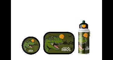 3-delige Mepal lunchset campus dino lunchbox + fruitbox + drinkfles pop-up