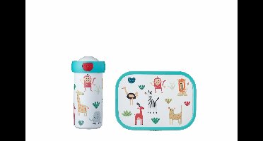 Lunchset campus schoolbeker en lunchbox Animal Friends