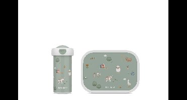 2-delige Mepal lunchset little farm lunchbox + schoolbeker