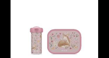 2-delige Mepal lunchset campus fairy garden lunchbox + schoolbeker