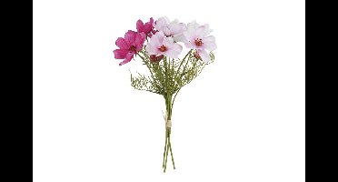 Kunst bloem Cosmos 3x wit/roze zijde 38cm