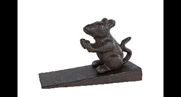 Deurstopper "Mouse" antiek zwart metaal 13,8x5,5x8,5cm
