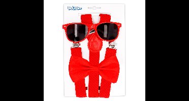 Accessoireset neon rood 3 delig