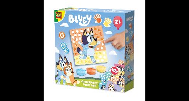 Ses Bluey vingerafdruk verf kunstwerk