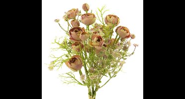 Mini rozenknopbundel met mauve gips 37cm