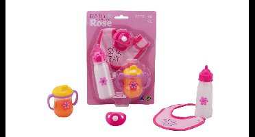 Baby rose etenstijd poppenspeelset 4 delig