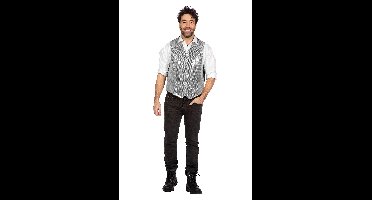 Luxe vest pailletten zilver
