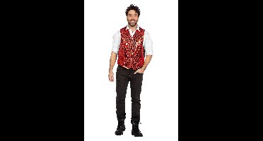 Luxe vest pailletten rood