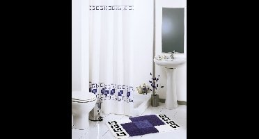 Wicotex douchegordijn textiel square blauw 180x200cm incl
