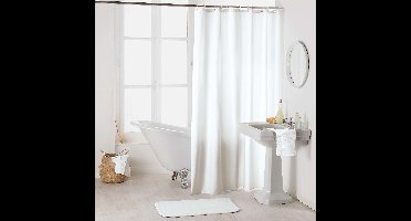 Wicotex douchegordijn textiel uni wit 180x200cm