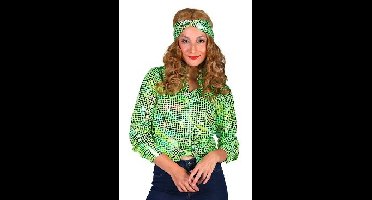 Dames disco blouse groen