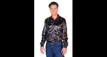 Heren disco blouse zwart