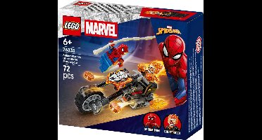 LEGO®Marvel super heroes 76335 Spider-Man versus Ghost Rider op zijn motor.