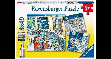 Ravensburger puzzel Op ruimtevaartmissie met Tom en Mia 3x49 stukjes