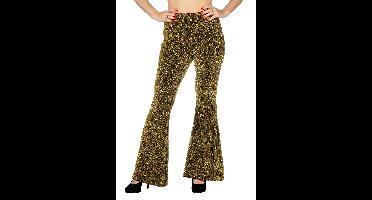 Party glitter broek goud flared