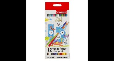 Bruynzeel-sakura kids kleurpotloden twinpoints 12 stuks in blik