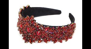 Strass haarband rood