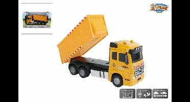 2-Play bouwtruck kiepwagen die cast pb licht en geluid 17cm