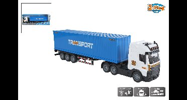 2-Play Vrachtwagen met oplegger frictie licht en geluid 38cm