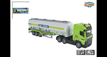 2-Play Vrachtwagen met tank oplegger frictie licht en geluid 38cm