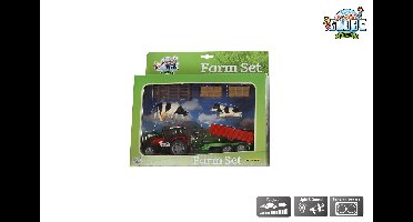 Kids Globe Farming Farming set Tractor met rode kiepkar