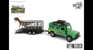 Kids Globe Land Rover met dino-trailer 29cm