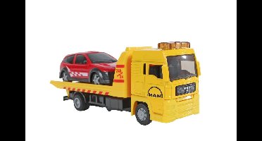 Kids Globe MAN vrachtwagen bergingswagen 19cm met auto 10,5cm