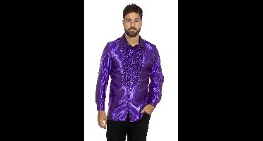 Ruche blouse satijn lila