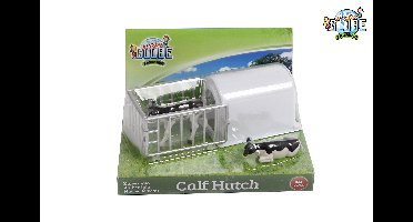 Kids Globe Farming Kalverhut incl 2 kalfjes 1:32