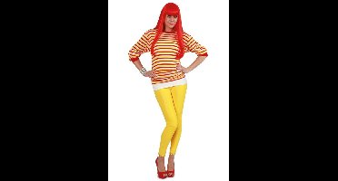 Ladies slim fit dorus rood wit geel