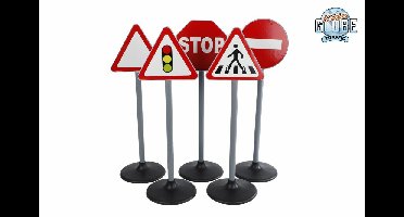 Kids Globe Maxi 5 verkeersborden dubbelzijdig met 10 stickers