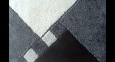 Wicotex badmat 60x90 cm zwart/wit/grijs geblokt