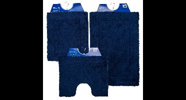 Wicotex badmat 60x90 cm uni donker blauw
