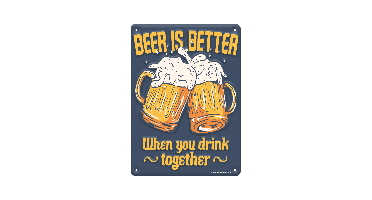 Tekstbord metaal Beer is better