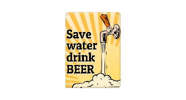 Tekstbord metaal Save water