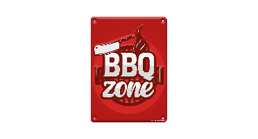 Tekstbord metaal BBQ zone