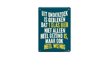 Tekst bord metaal Uit onderzoek is gebleken