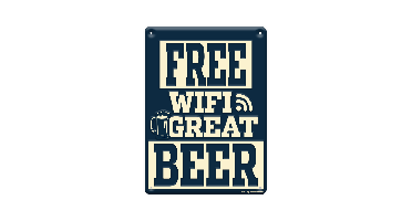 Tekstbord metaal Free wifi