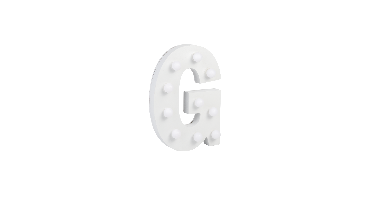 Letter G met licht hoogte 17 cm breedte 12 cm